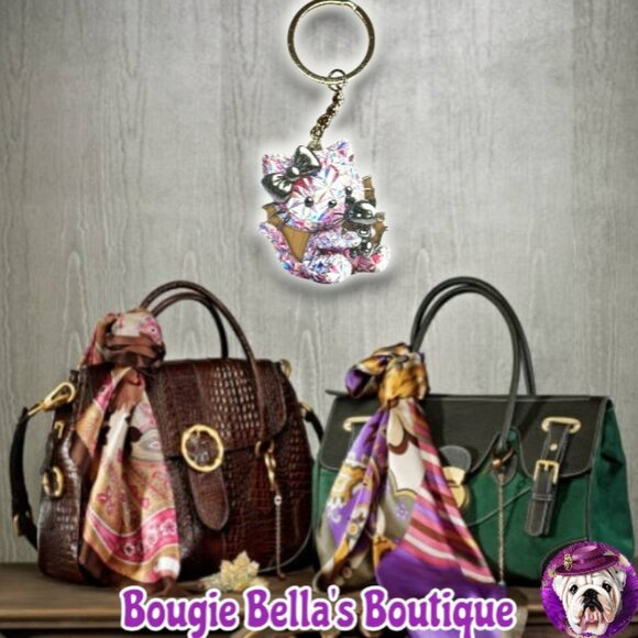 Adorable Pink Kitty Acrylic Bag Charm Key Chain πβ€οΈπ - Picture 1 of 1